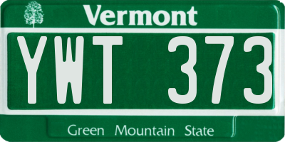VT license plate YWT373