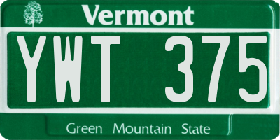 VT license plate YWT375