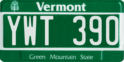 VT license plate YWT390