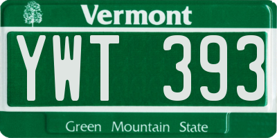 VT license plate YWT393