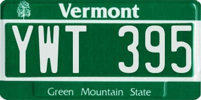 VT license plate YWT395