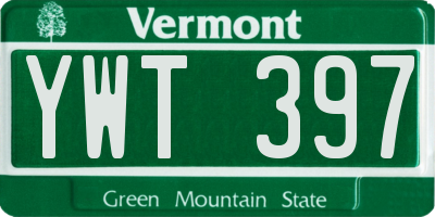 VT license plate YWT397