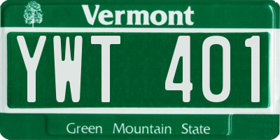VT license plate YWT401
