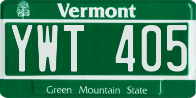 VT license plate YWT405