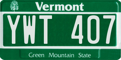 VT license plate YWT407
