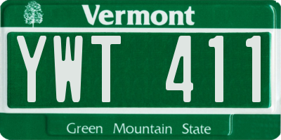 VT license plate YWT411