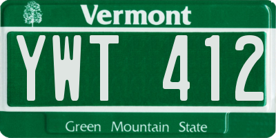 VT license plate YWT412