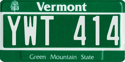 VT license plate YWT414