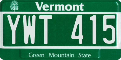 VT license plate YWT415
