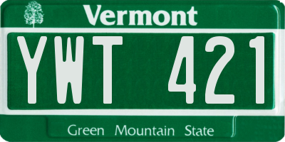 VT license plate YWT421