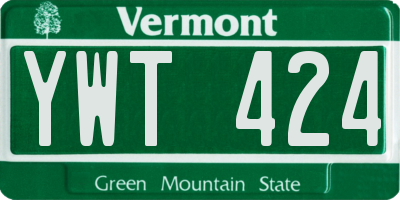 VT license plate YWT424
