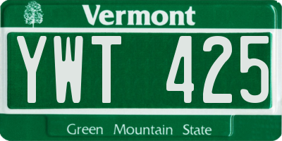 VT license plate YWT425