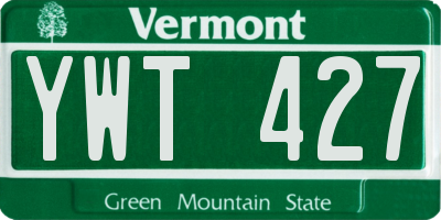 VT license plate YWT427