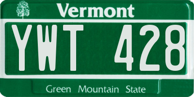 VT license plate YWT428