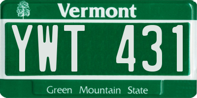 VT license plate YWT431