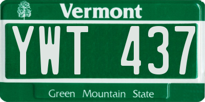 VT license plate YWT437