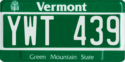 VT license plate YWT439