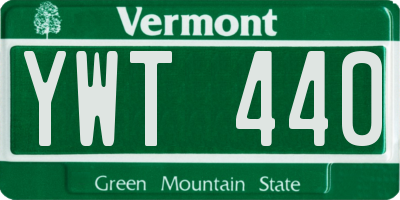 VT license plate YWT440