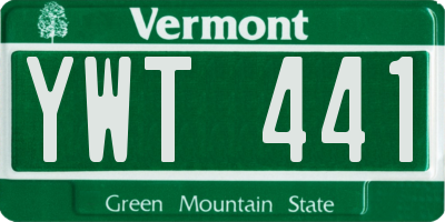 VT license plate YWT441