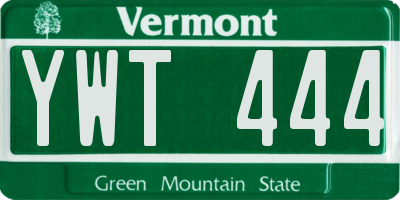 VT license plate YWT444