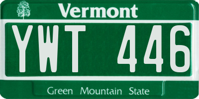 VT license plate YWT446