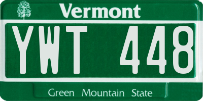 VT license plate YWT448