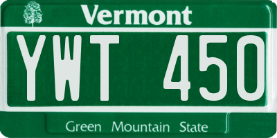 VT license plate YWT450