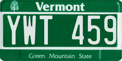 VT license plate YWT459
