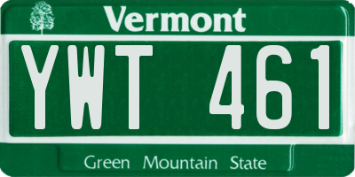 VT license plate YWT461