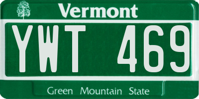 VT license plate YWT469