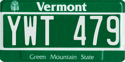 VT license plate YWT479