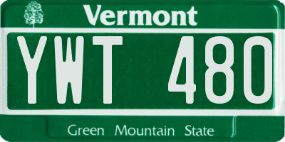 VT license plate YWT480