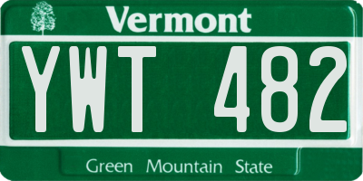 VT license plate YWT482