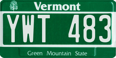 VT license plate YWT483