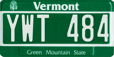 VT license plate YWT484