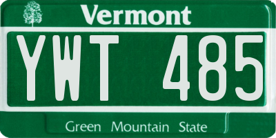 VT license plate YWT485