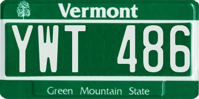 VT license plate YWT486