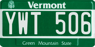 VT license plate YWT506