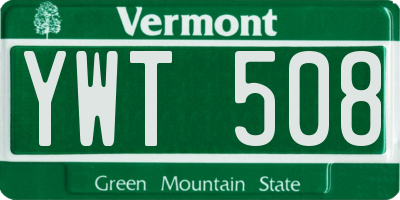 VT license plate YWT508