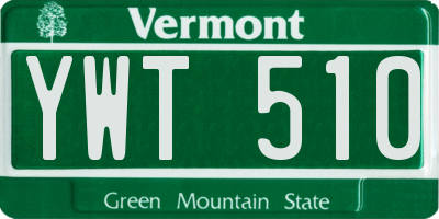 VT license plate YWT510