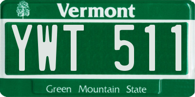 VT license plate YWT511