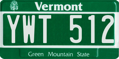 VT license plate YWT512