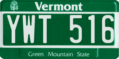 VT license plate YWT516