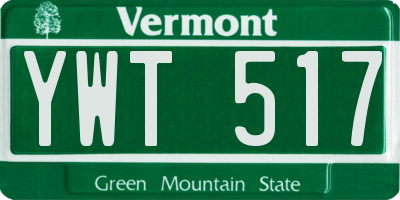 VT license plate YWT517