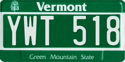 VT license plate YWT518