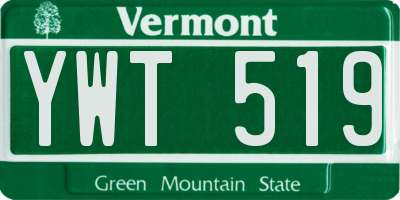 VT license plate YWT519
