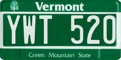 VT license plate YWT520