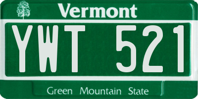VT license plate YWT521