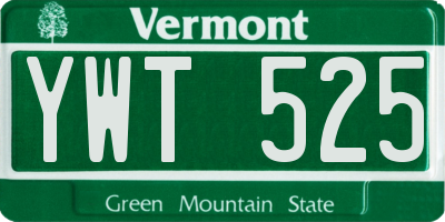 VT license plate YWT525