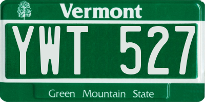 VT license plate YWT527